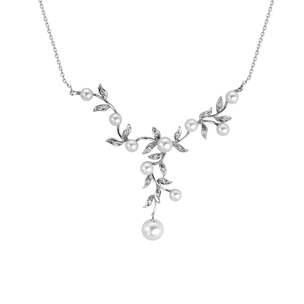 İnci Pırlanta Kolye Altın