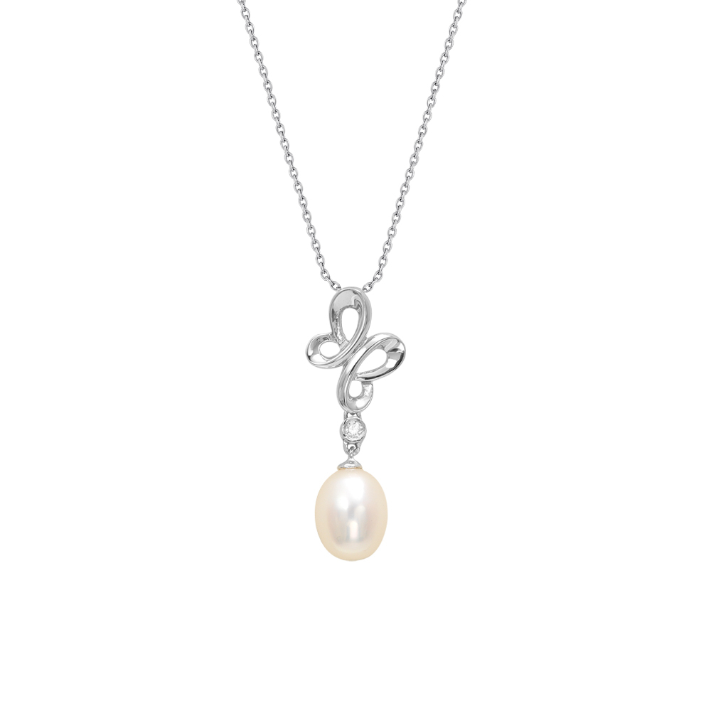 İncili Pırlantalı Kolye