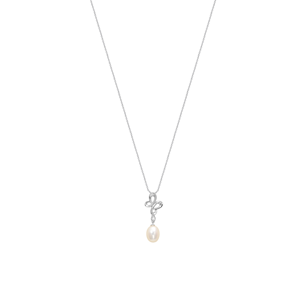 İncili Pırlantalı Kolye