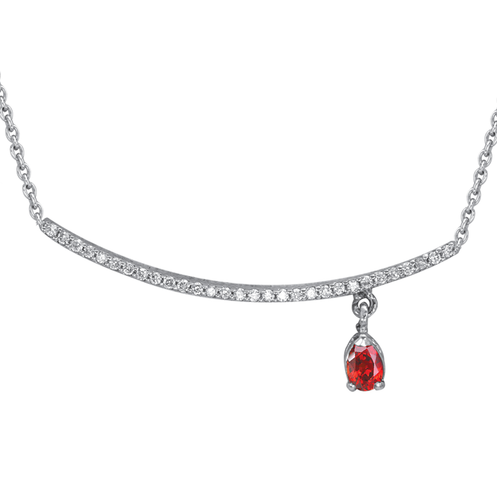 Pırlanta Yakut Damla Kolye