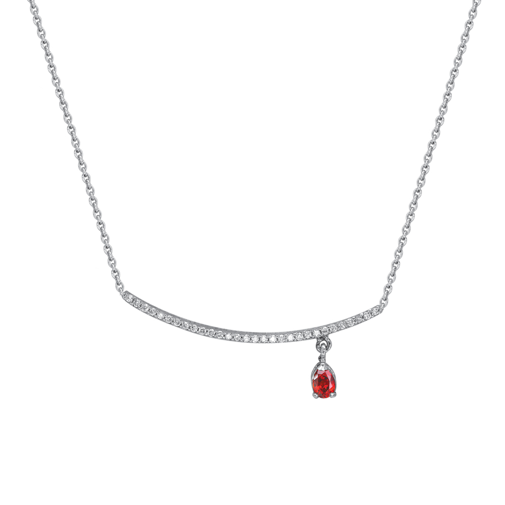 Pırlanta Yakut Damla Kolye