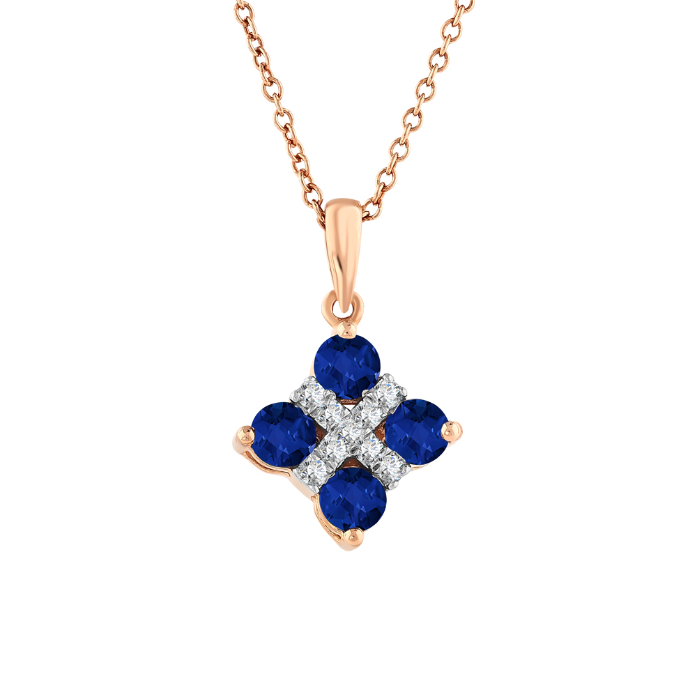 Safir Yıldız Pırlanta Kolye