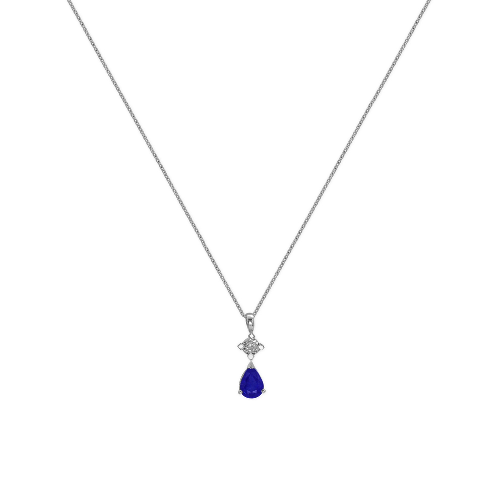 0.84 Karat Pırlanta Safir Kolye