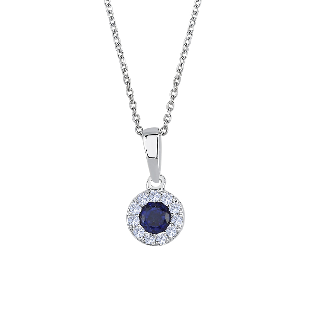 0.20 Karat Pırlanta Safir Kolye