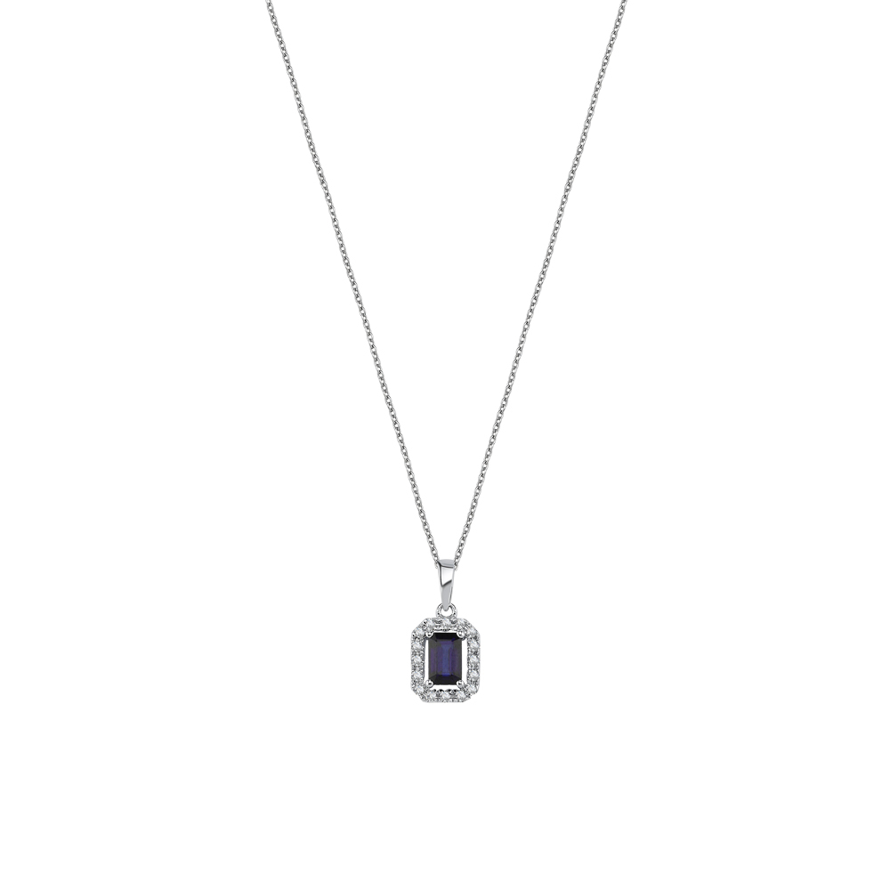 0.57 Karat Pırlanta Safir Kolye