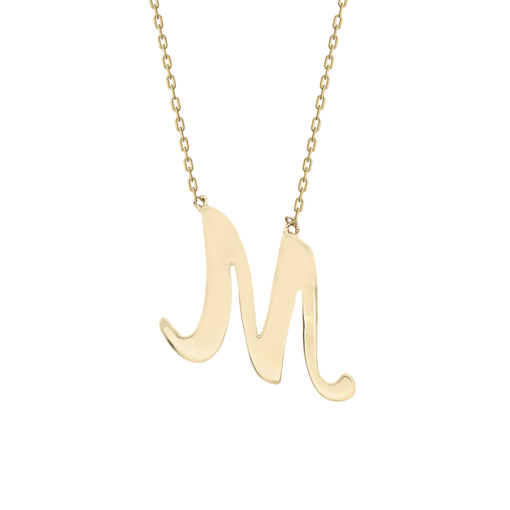 M Harfi Altın Kolye