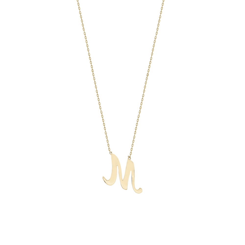 M Harfi Altın Kolye