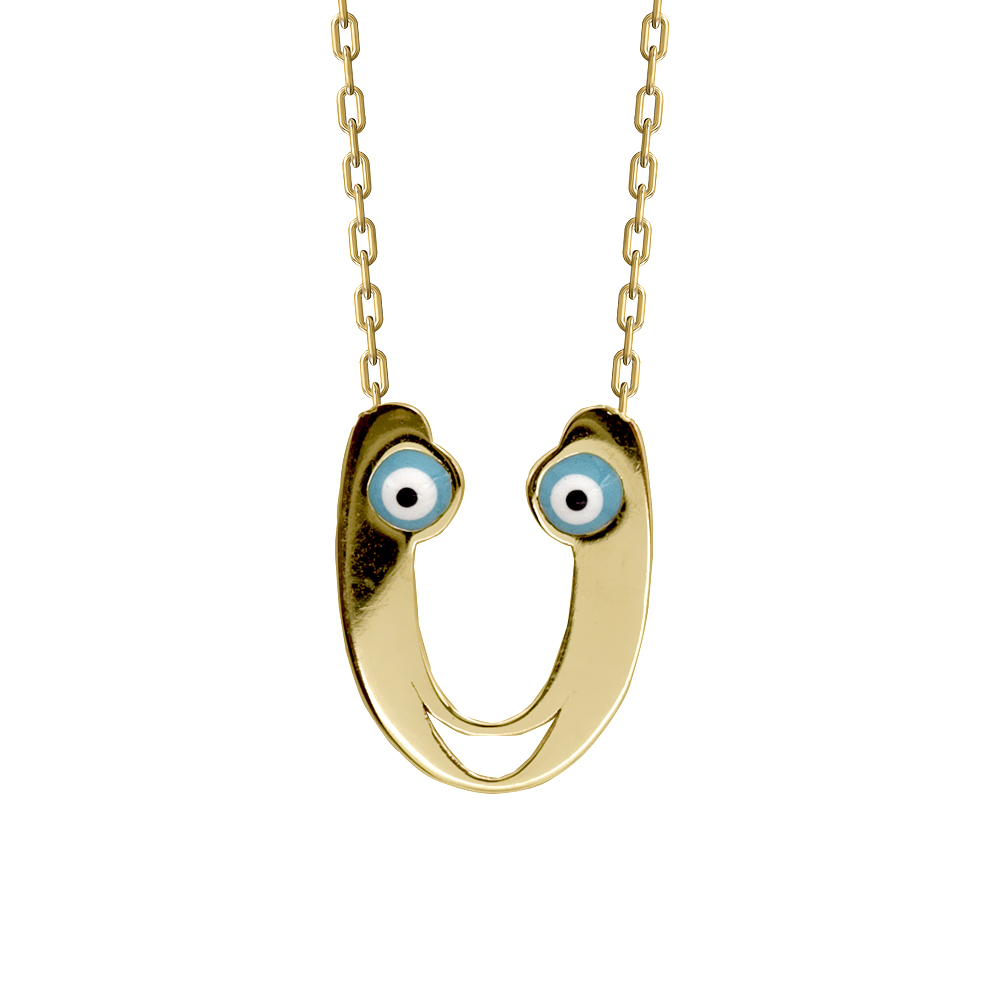 U Harfi Altın Kolye