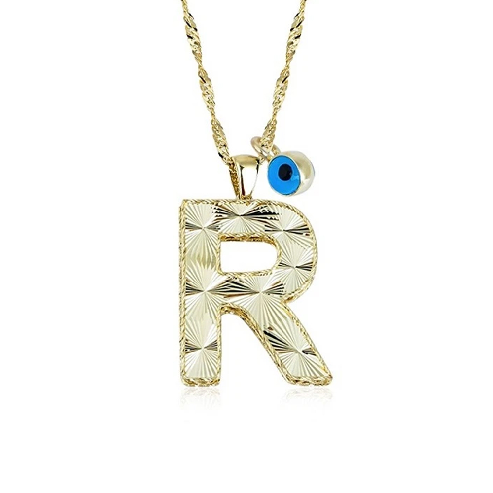 R Harfi Altın Kolye