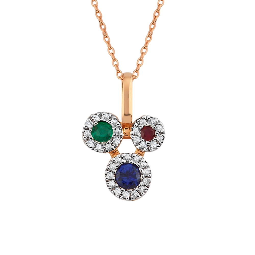 Pırlanta Renkli Taşlı Kolye