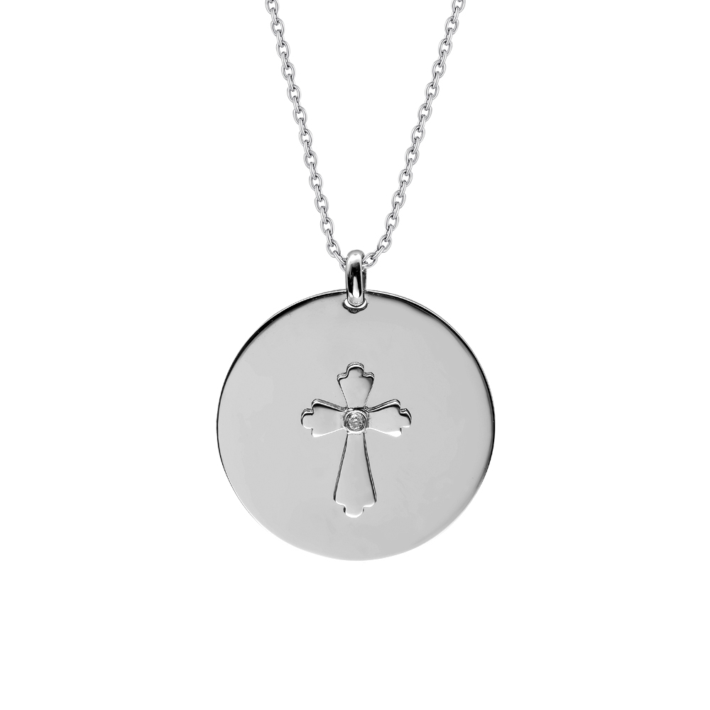 Pırlanta Haç Gümüş Kolye