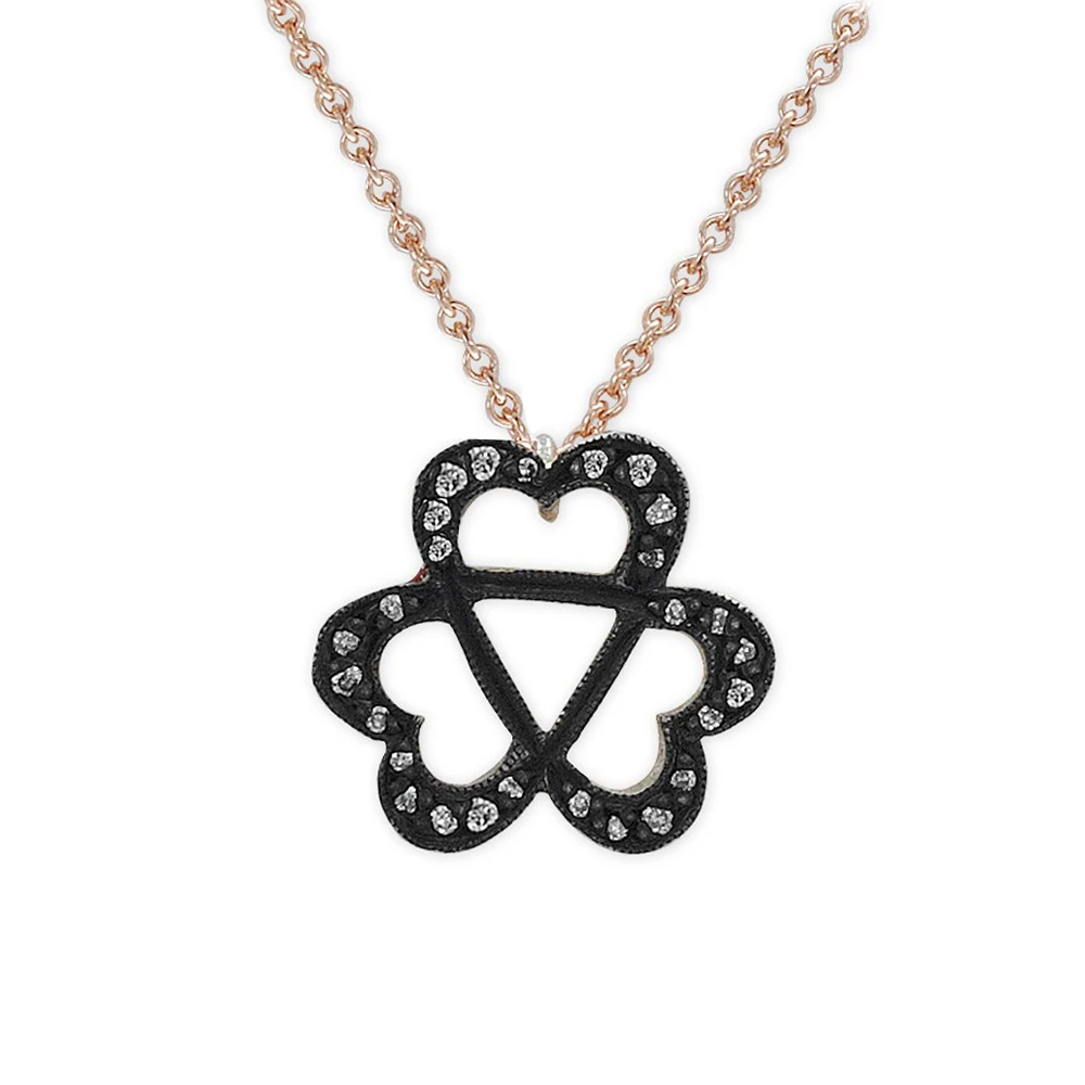 Pırlantalı Trinity Sembolü Adinkra Kolye