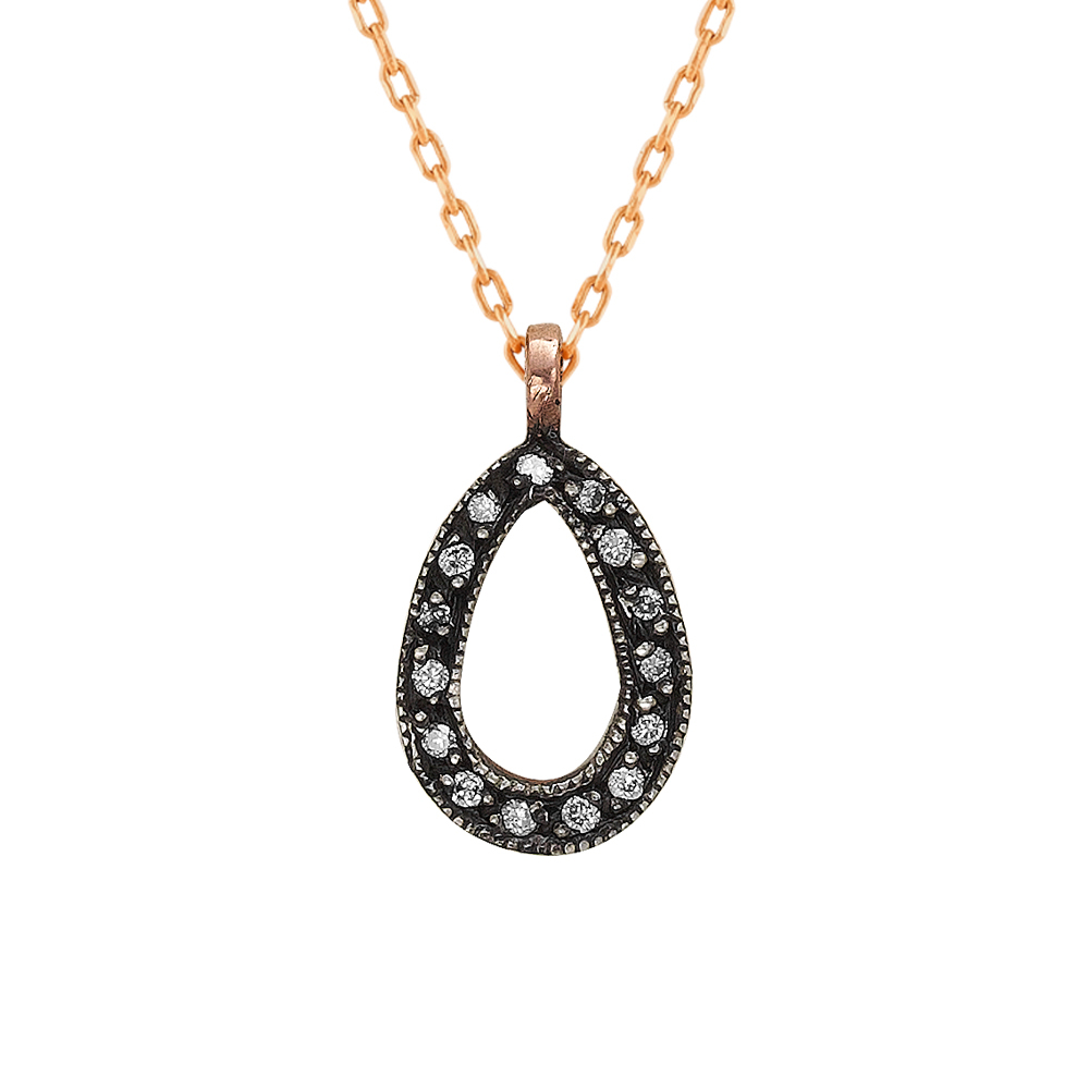 4 Element- Pırlantalı Su Sembolü Kolye