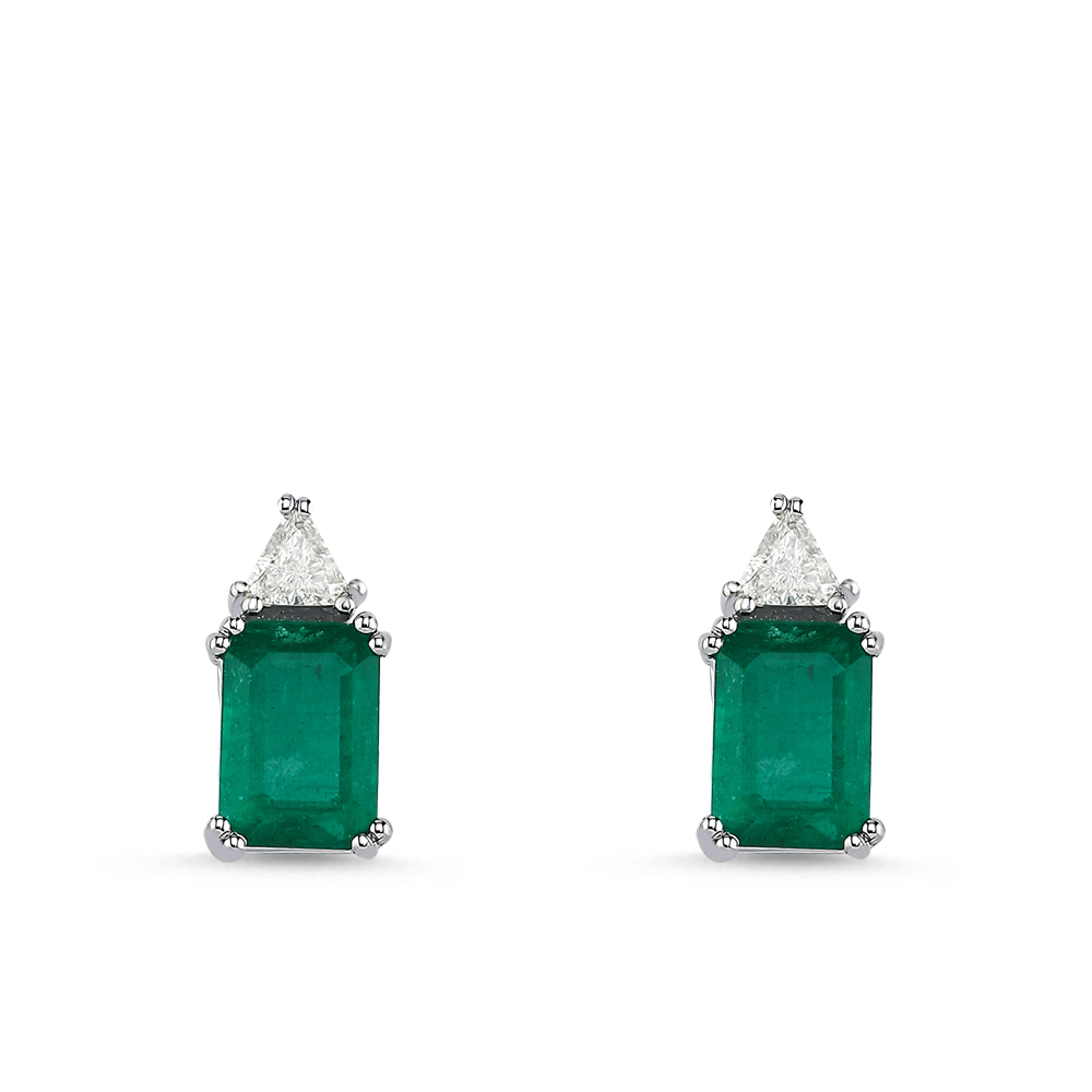 Pırlanta Zümrüt Küpe