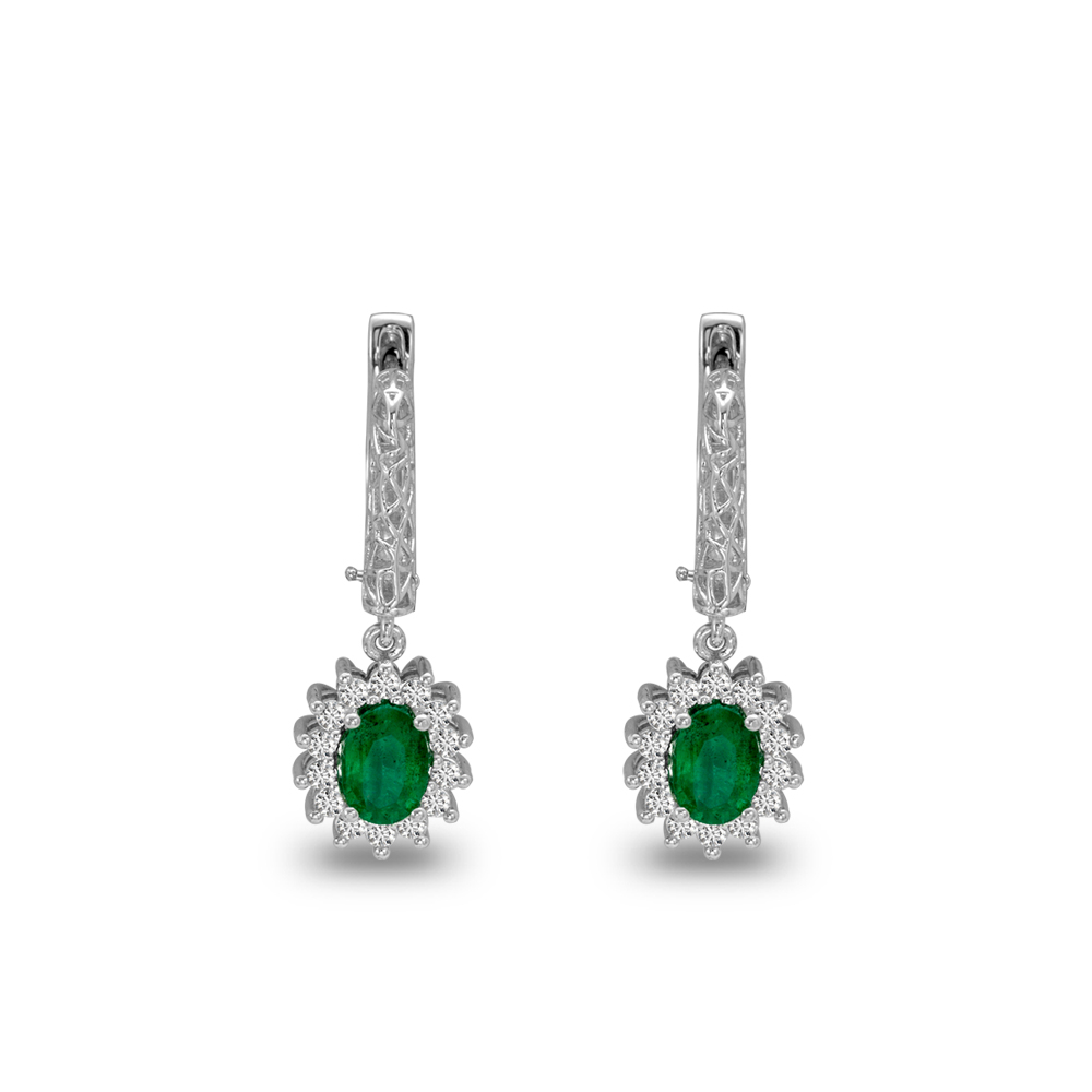 Pırlanta Zümrüt Küpe Zeist