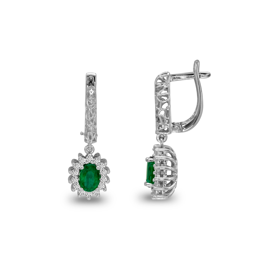 Pırlanta Zümrüt Küpe Zeist