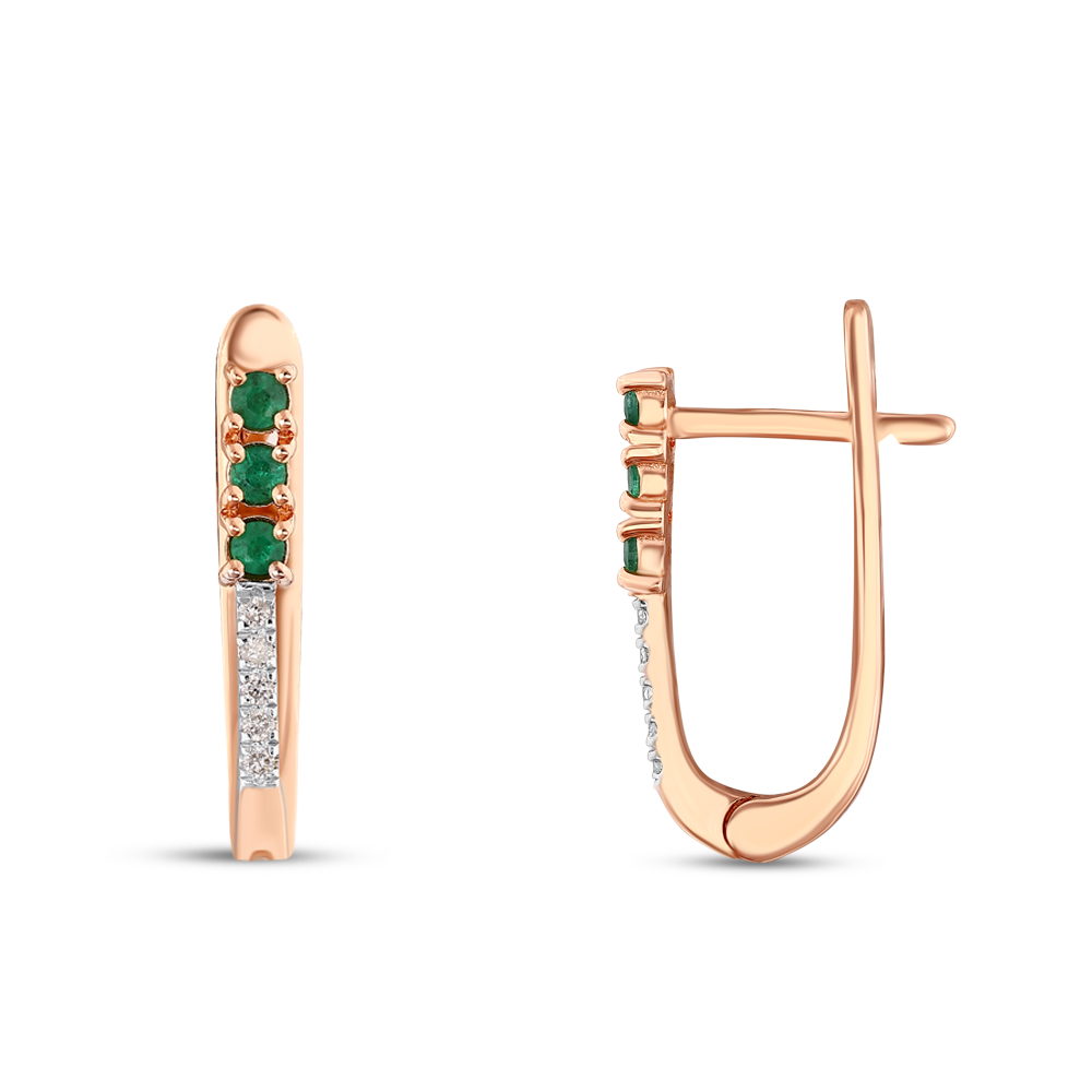 Pırlanta Zümrüt Küpe