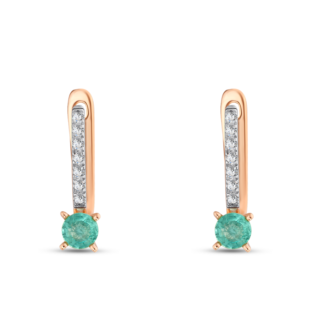 Pırlanta Zümrüt Küpe