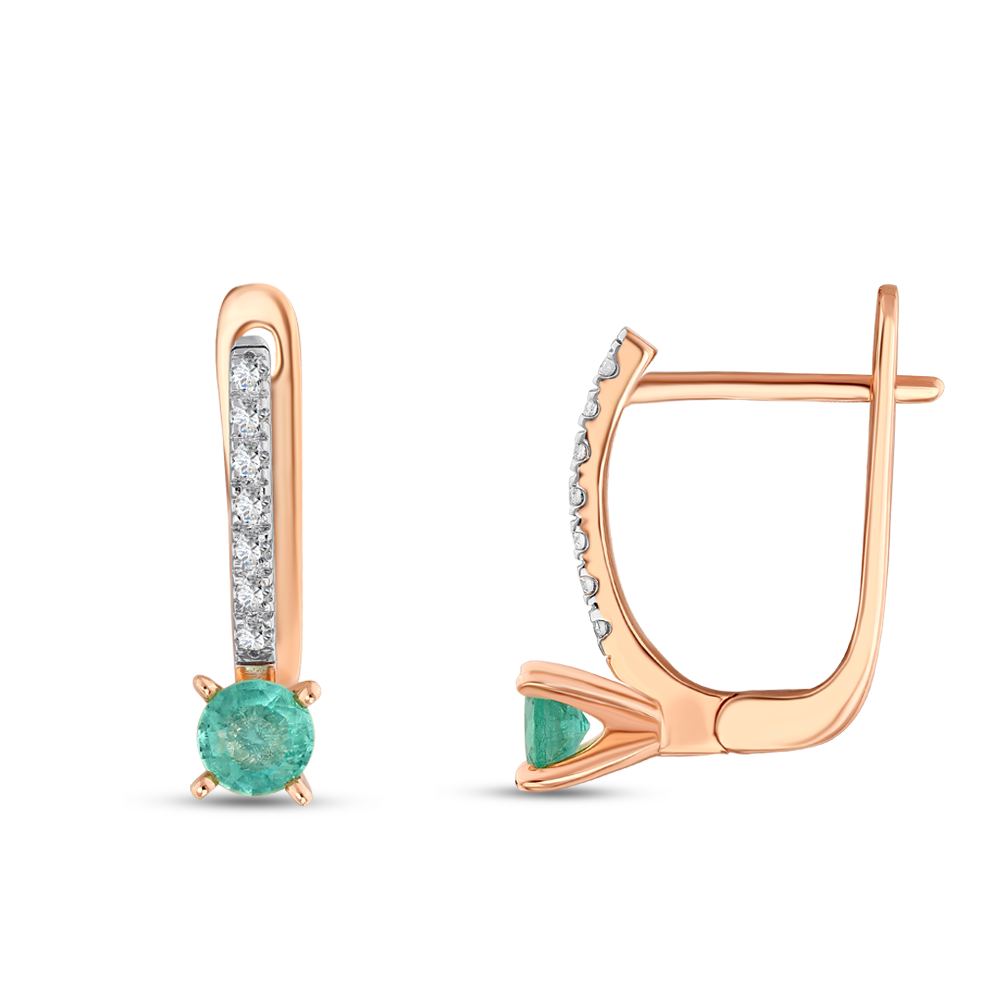 Pırlanta Zümrüt Küpe