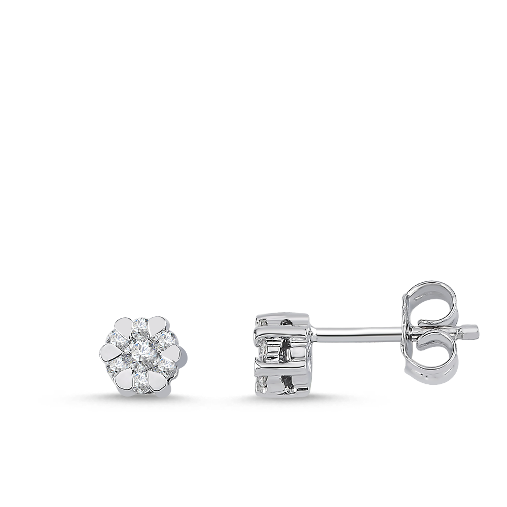 Pırlanta Effect Tektaş Küpe