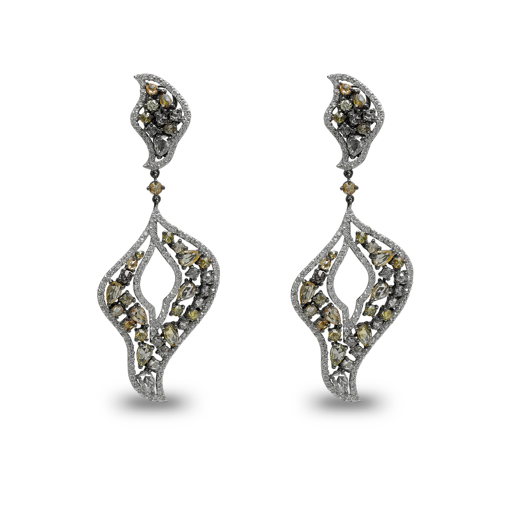 Pırlanta Fancy Color Fantezi Küpe