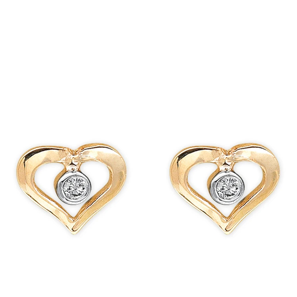 Pırlanta Kalp Küpe