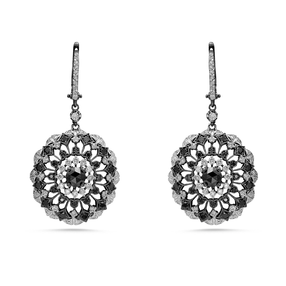 Siyah Pırlanta Küpe Altamura