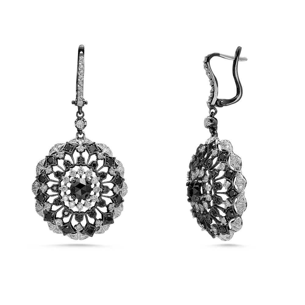 Siyah Pırlanta Küpe Altamura