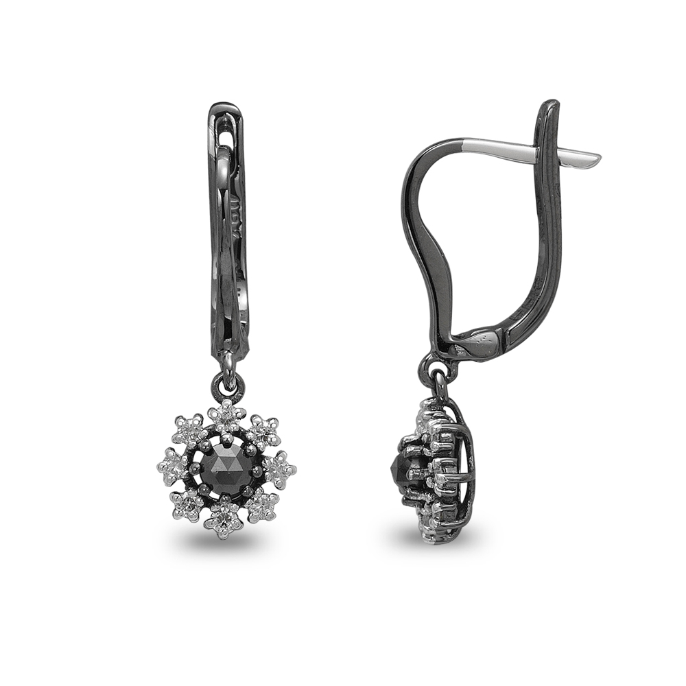 Siyah Pırlantalı Küpe