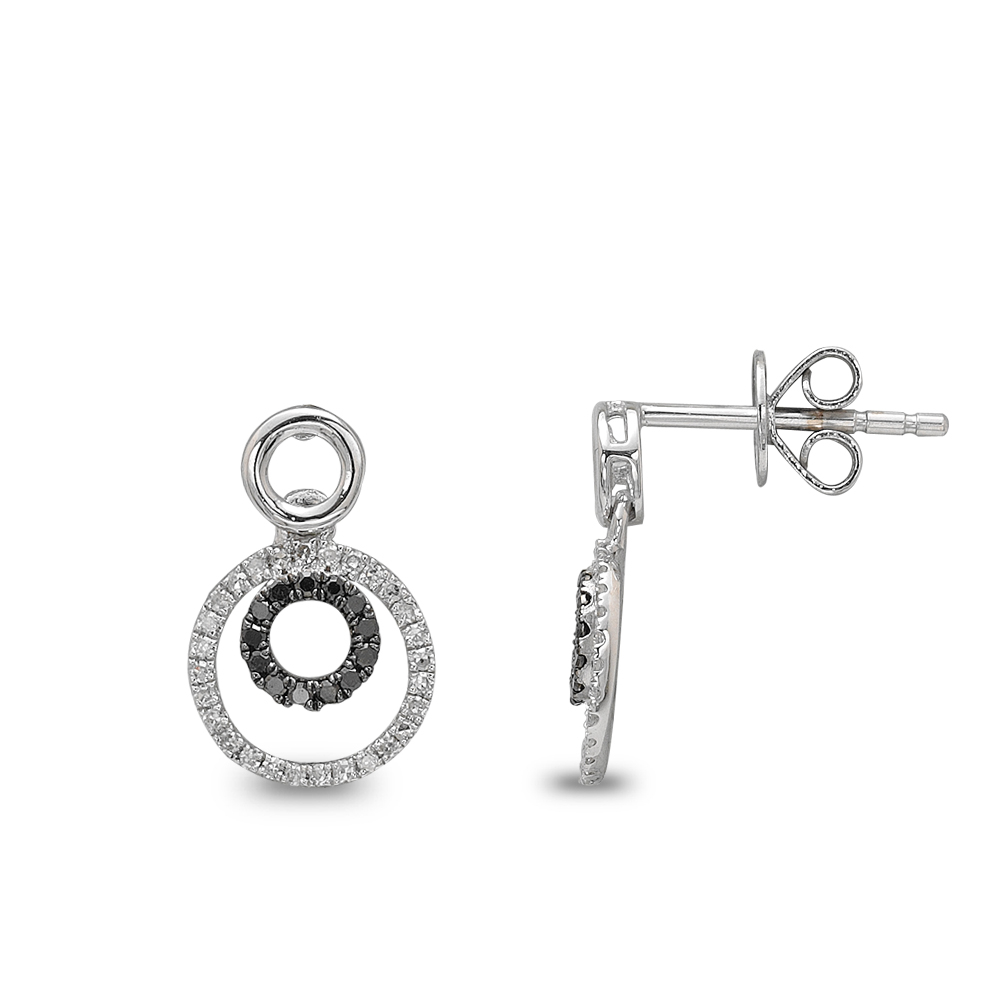 Siyah Pırlanta Halka Küpe