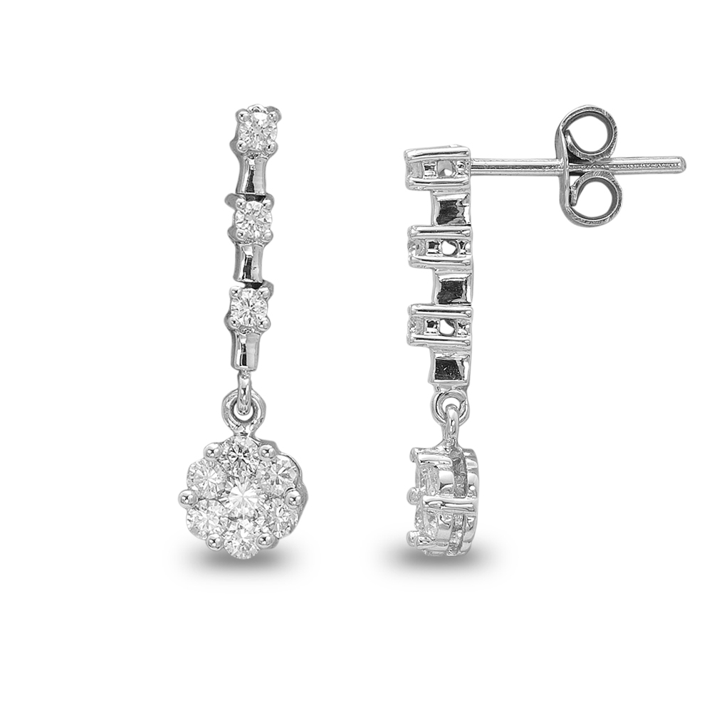 0.44 Karat Pırlanta Damla Küpe