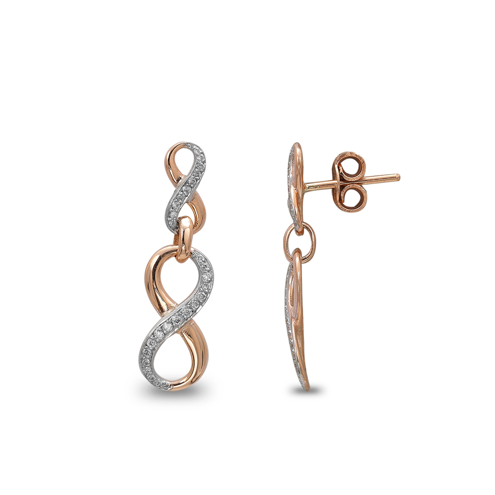 Pırlanta Sonsuzluk Altın Küpe