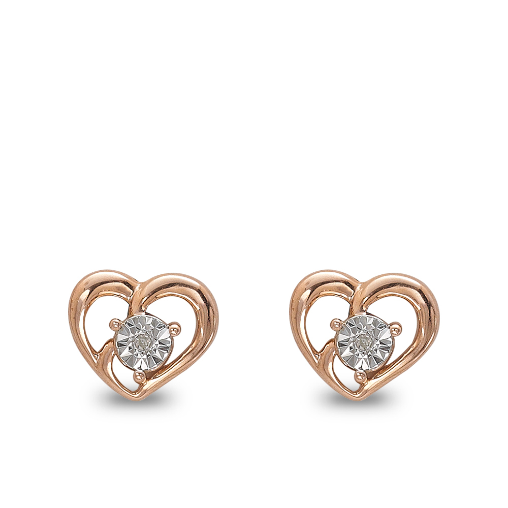 Pırlanta Kalp Küpe