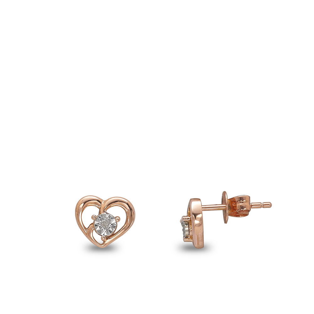 Pırlanta Kalp Küpe