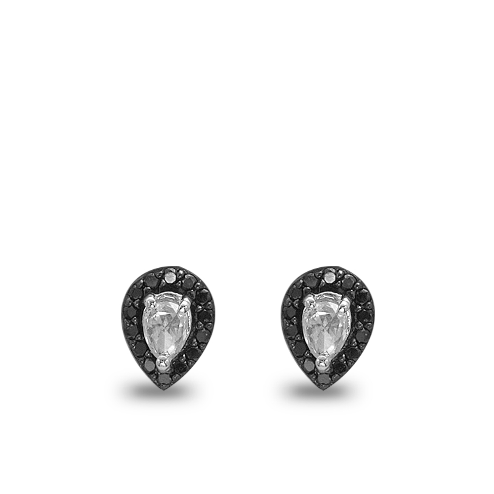 Damla Kesim Siyah Pırlanta Küpe