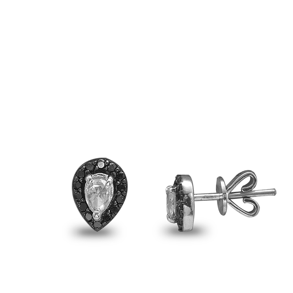 Damla Kesim Siyah Pırlanta Küpe