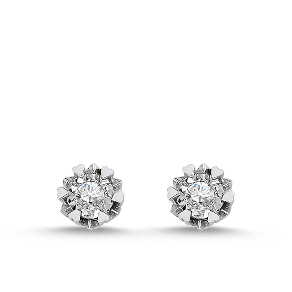 0.48 Karat Pırlanta Tektaş Küpe