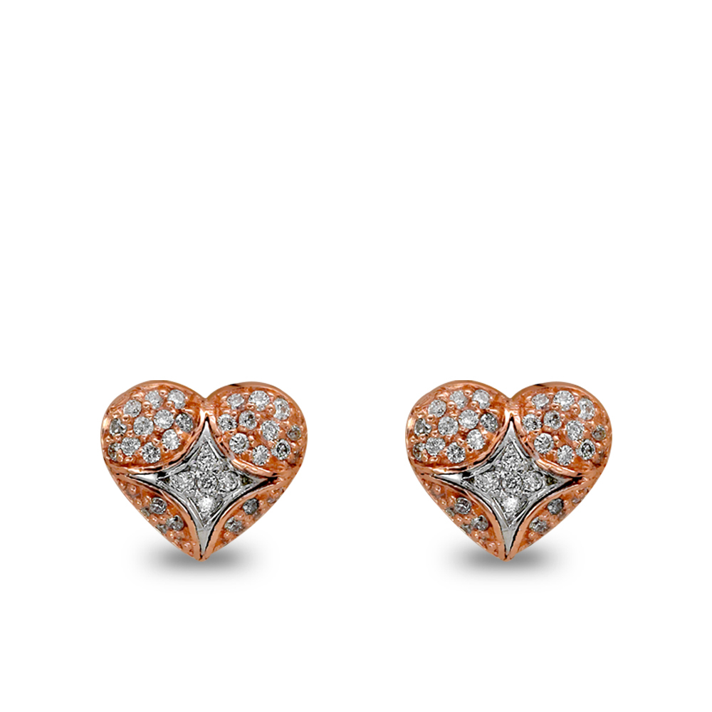 Pırlanta Kalp Fantezi Küpe