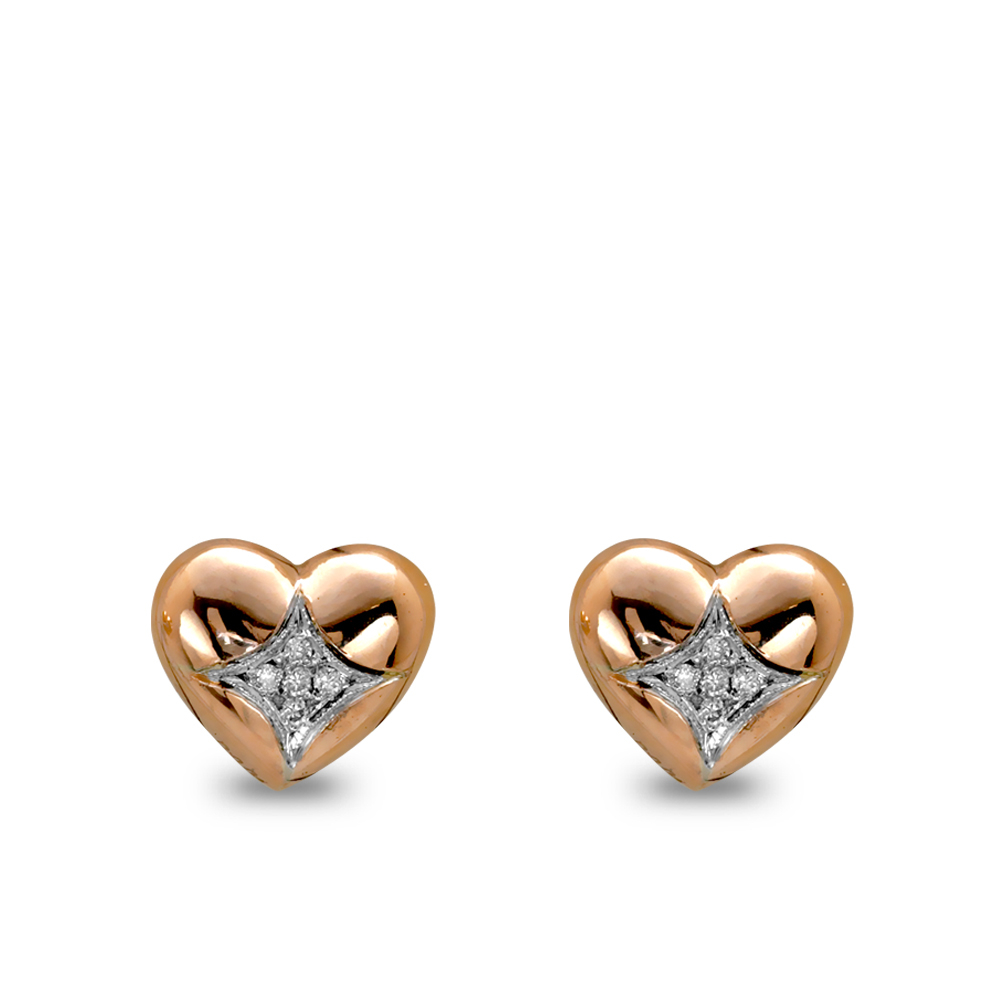 Pırlanta Kalpli Küpe