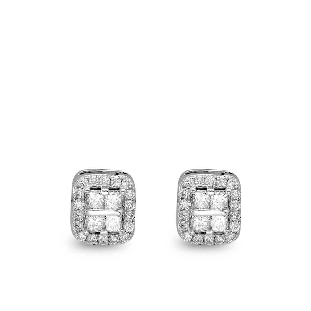 Pırlanta Fantezi Prenses Kesim Küpe