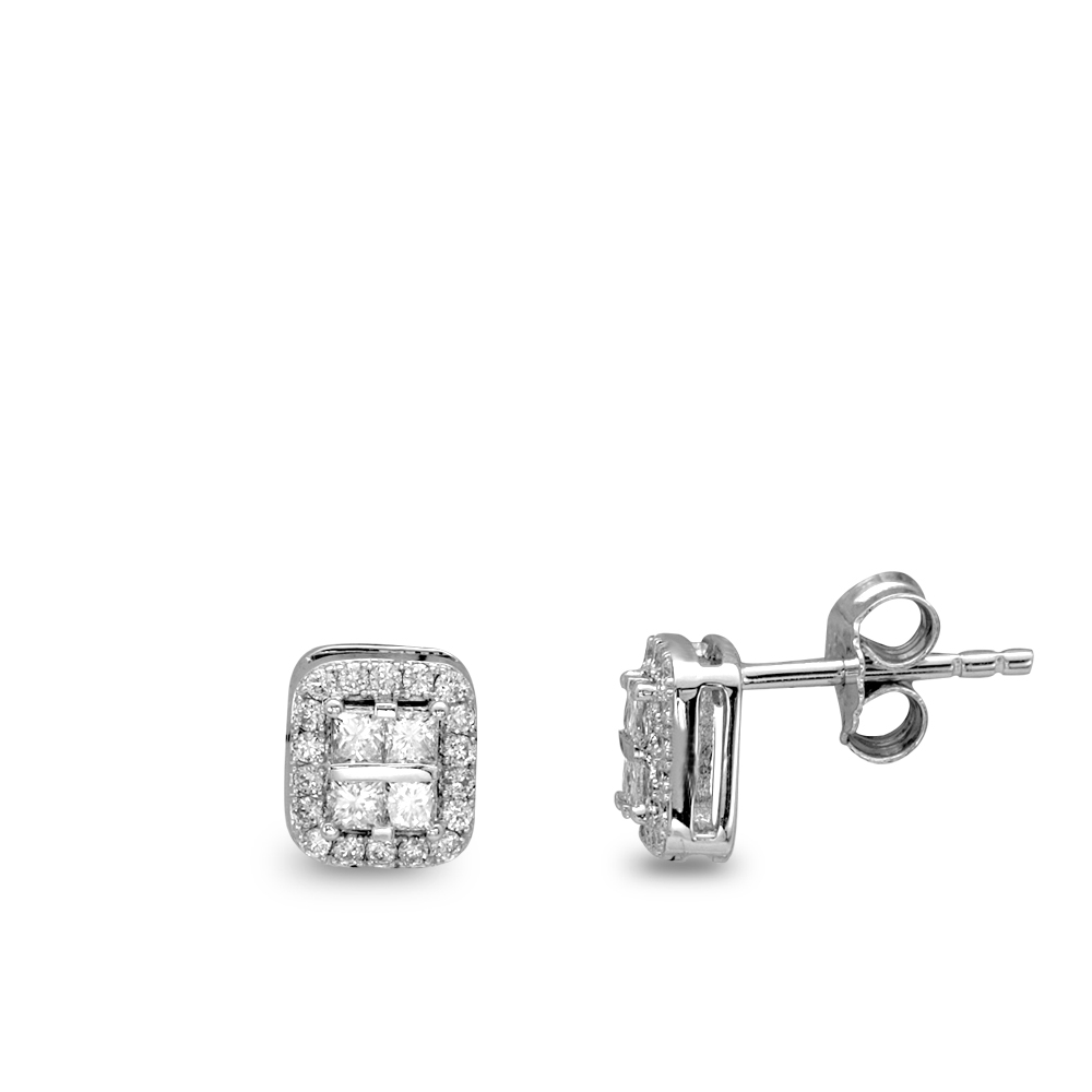 Pırlanta Fantezi Prenses Kesim Küpe