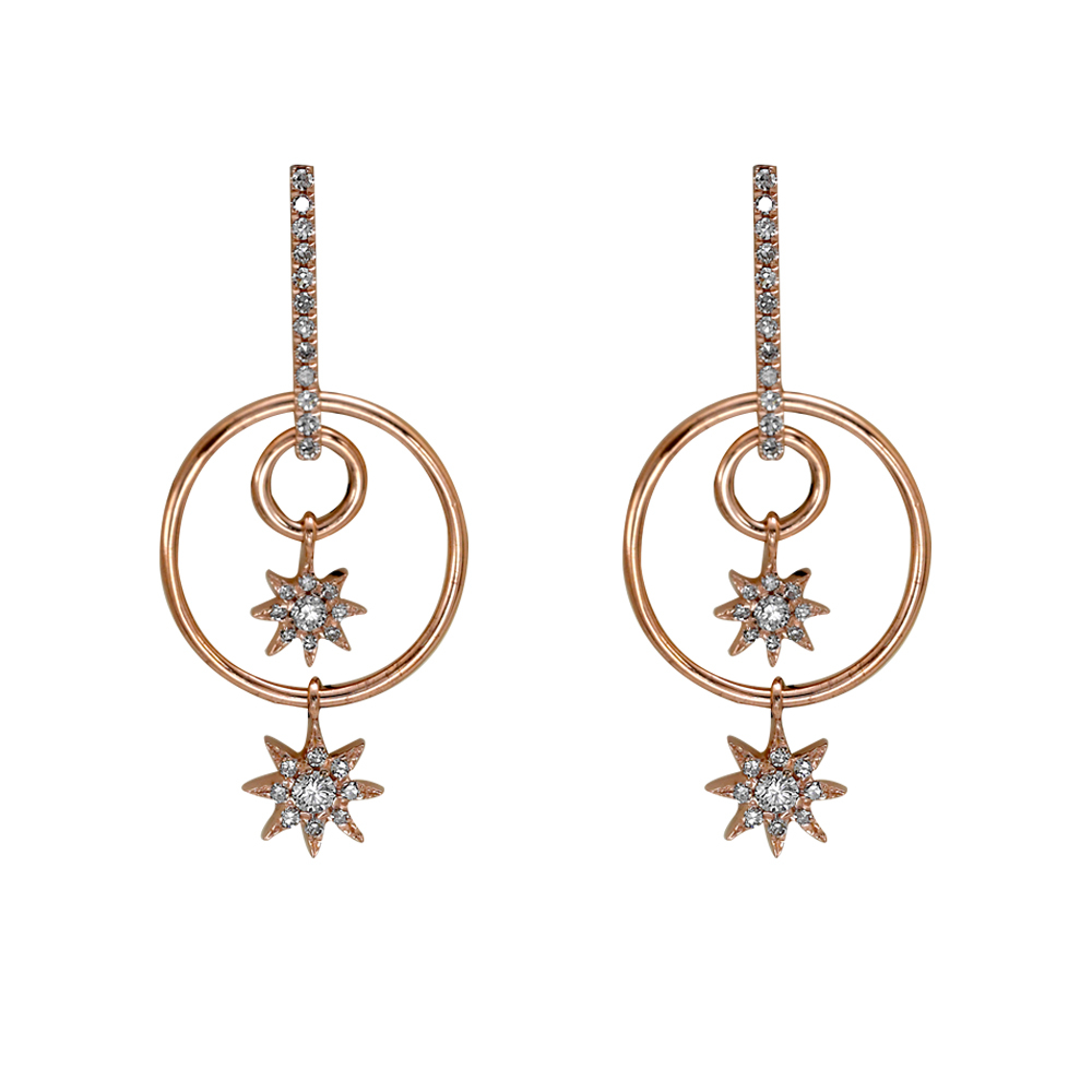 Pırlanta Yıldız Küpe