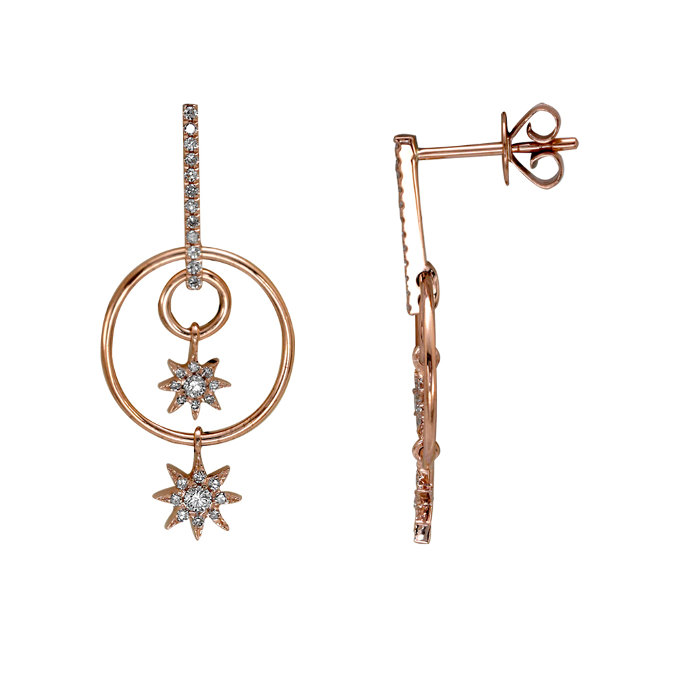 Pırlanta Yıldız Küpe