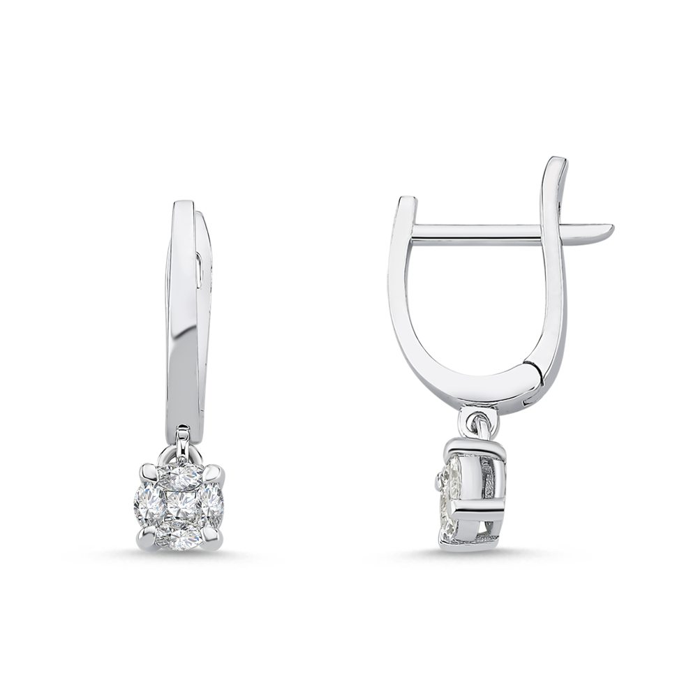 Pırlanta Effect Tektaş Küpe