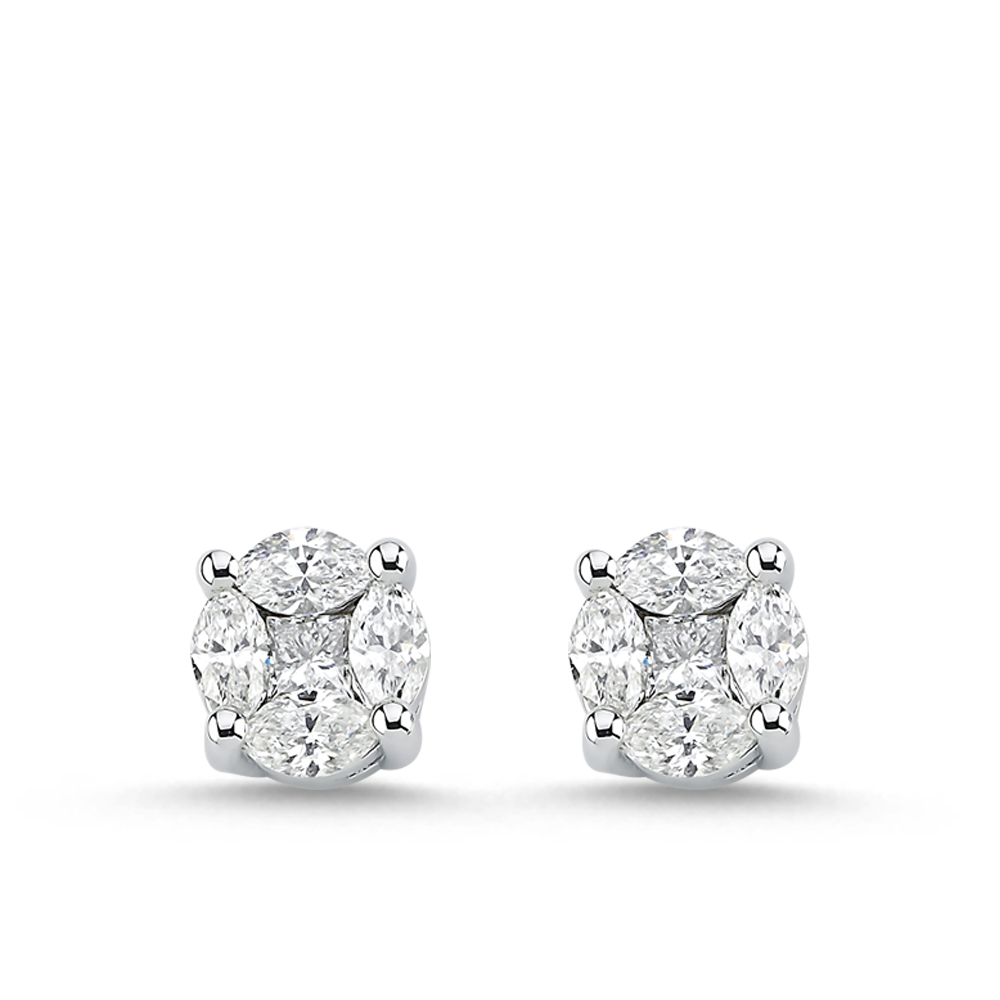 Markiz Pırlanta Effect Küpe