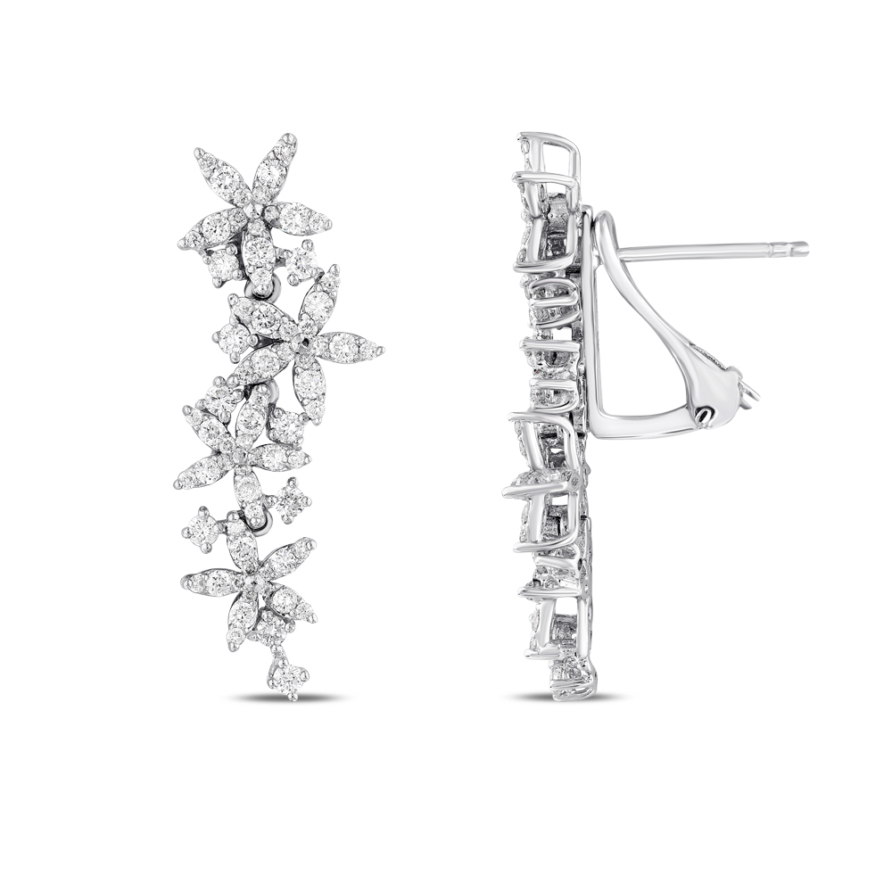 Çiçek Modelli Pırlanta Küpe