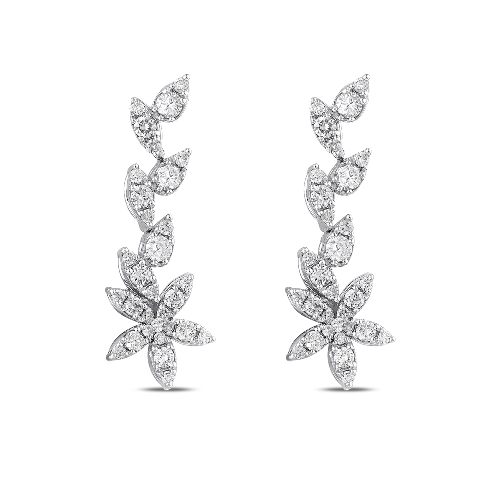 Pırlanta Çiçek Küpe