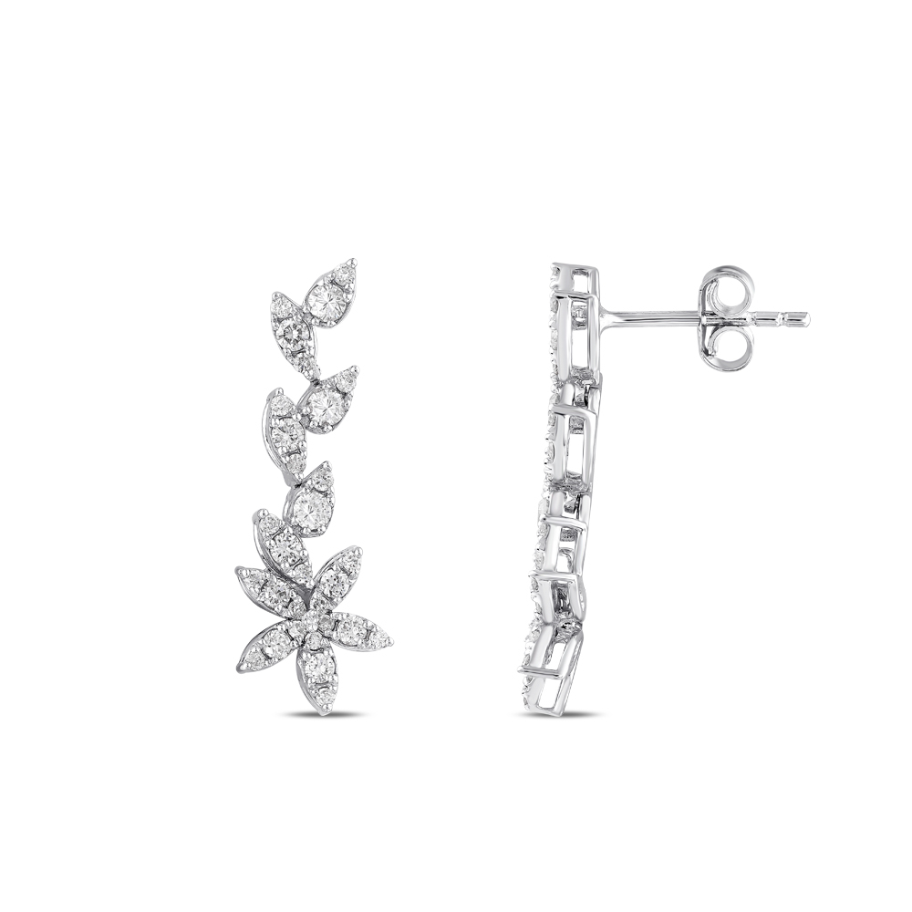 Pırlanta Çiçek Küpe