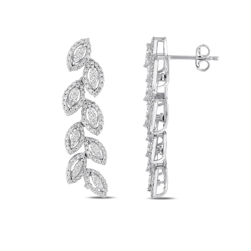 Markiz Model Pırlanta Küpe