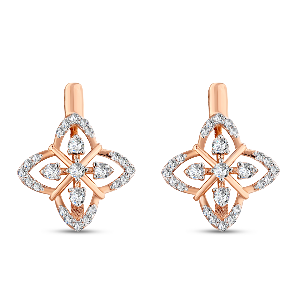 Pırlanta Yıldız Altın Küpe